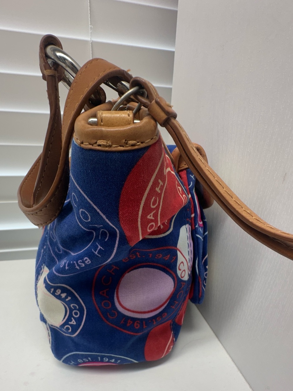 Coach Small Leah Multicolor Polka-Dot Print Bag - Picture 4 of 13